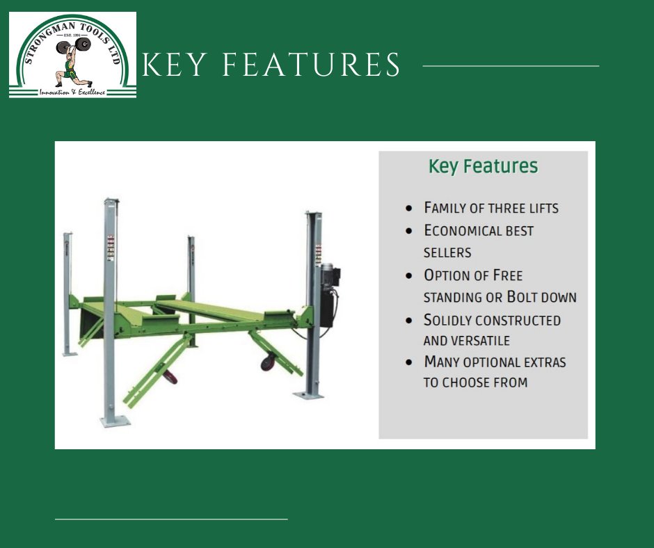 Our Bonar lifts are one of our most popular orders at the moment! 

Check out the key features &amp; if you want to know more give us a call on 01926 298 800.

#strongmanlifts #fourpostcarlifts #carlifts #productfeatures #contactus