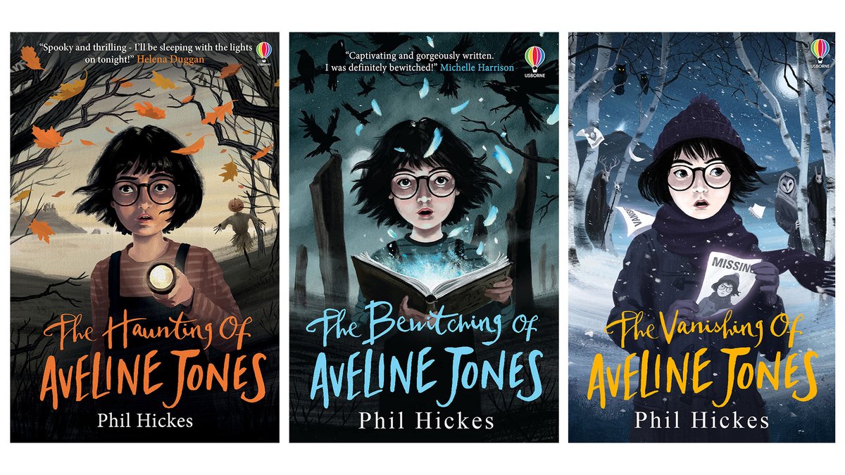 Now it's a trilogy! Have to admit, I get a real kick out of seeing all three covers together.
Book three, THE VANISHING OF AVELINE JONES, by the brilliant <a href="/Hickesy/">Phil Hickes Author</a> &amp; illustrated by me, is out 27th Oct from <a href="/Usborne/">Usborne Publishing</a>.
