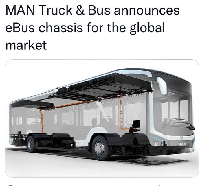 MAN. Desarrolla un chasis con el sistema global, con la experiencia que tienen en todo el mercado, esperamos que esis buses sean de primera en todos los aspectos, #MAN #ElectricVehicle  #Seguimos