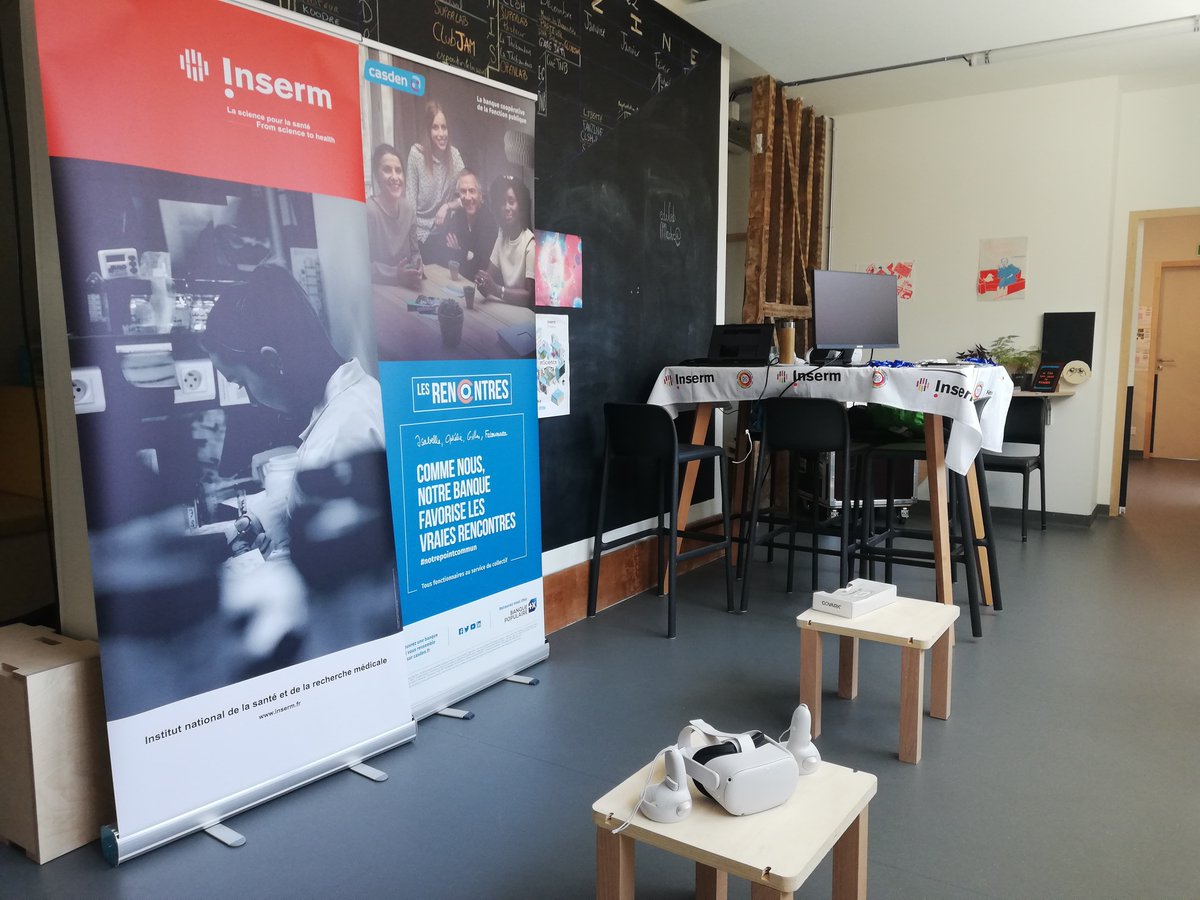 InsermGrdOuest's tweet photo. 📢Vous avez jusqu'à 19h pour venir tester notre jeu de réalité virtuelle #ViRal 🥽à l'édulab Pasteur situé 2 place Pasteur à #Rennes !
Prêt(e) pour une visite à l'intérieur du corps humain ? 🫁
#InScience2022 #LaSciencePourLaSanté #OculusQuest2 #Oculus #OculusQuest https://t.co/au7HhbvdfT