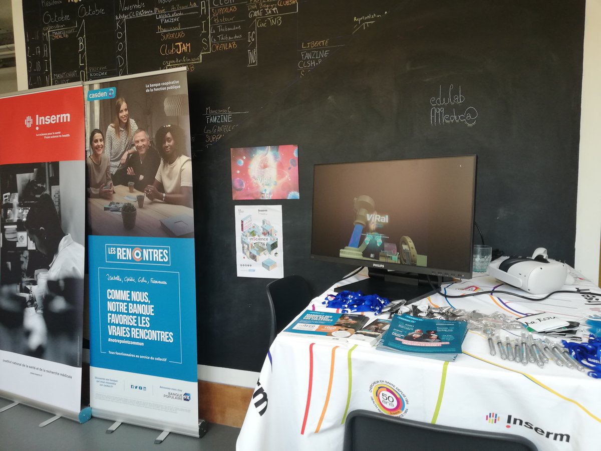 InsermGrdOuest's tweet photo. 📢Vous avez jusqu'à 19h pour venir tester notre jeu de réalité virtuelle #ViRal 🥽à l'édulab Pasteur situé 2 place Pasteur à #Rennes !
Prêt(e) pour une visite à l'intérieur du corps humain ? 🫁
#InScience2022 #LaSciencePourLaSanté #OculusQuest2 #Oculus #OculusQuest https://t.co/au7HhbvdfT