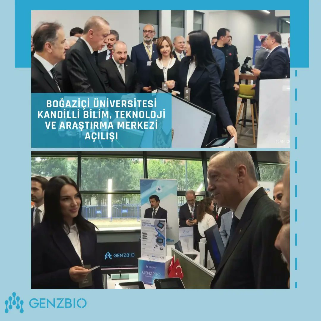 biogenztr's tweet photo. GENZ olarak #BoğaziçiÜniversitesi #Kandilli Bilim, Teknoloji ve Araştırma Merkezi açılışında yer aldık. Dünyanın ilk Elisa on-chip #POCT platformu #GENZPRO'yu Cumhurbaşkanımız @RTErdogan Sanayi ve Teknoloji Bakanımız, @varank ve Sağlık Bakan Yardımcımız @suayipbirinci 'ye sunduk. https://t.co/zxIoaSjdff