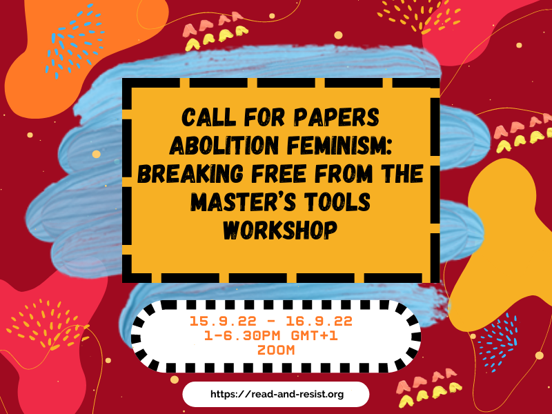 🧵Thread🧵🛑Workshop Alert🛑 We’re delighted to share that with nic aaron, @slamble1 @MollyRoseBell & @jodietbeck we have received a small pot of funding @SLSA_UK to host a digital 2-day workshop: Abolition Feminism: Breaking Free from The Master’s Tools this September (1/4)