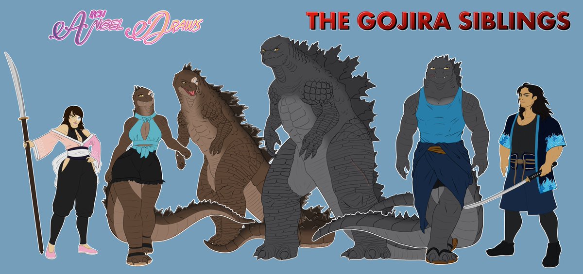 Updating some of the designs I use for the kaiju and my OCs, as
