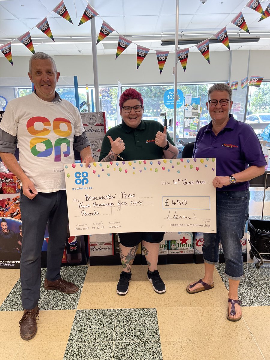 Supporting the first Bridlington Pride event #bridlingtonpride #prideincoop #coop #steffmartin