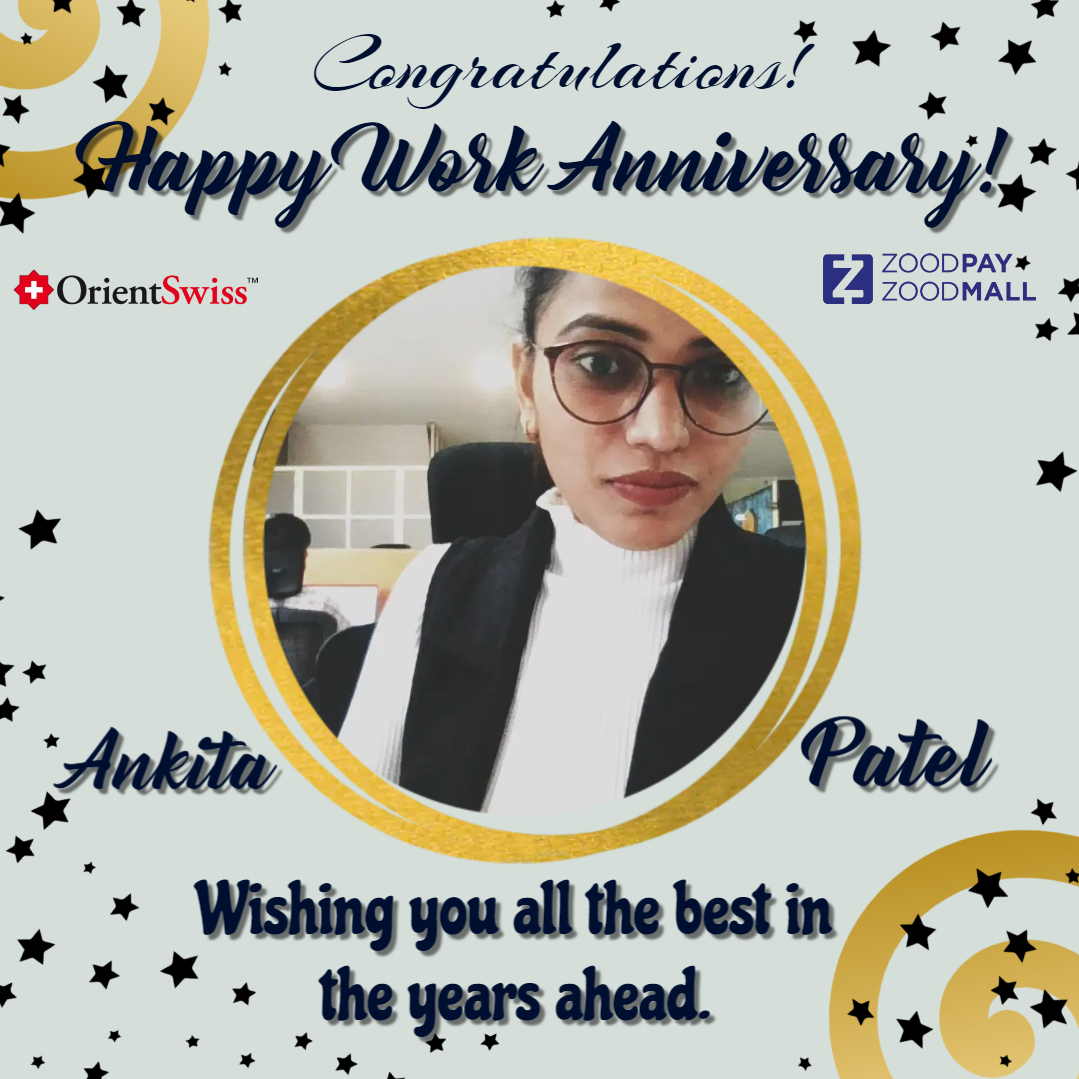 HRZoodpay's tweet photo. Dear Ankita Patel
👏✨HAPPY WORK ANNIVERSARY!!🎊🤝🎉
#happyworkanniversary
#allthebest
#thankyou
#orientswiss
#zoodmall
#zoodpay
#work https://t.co/dSleNR3evT