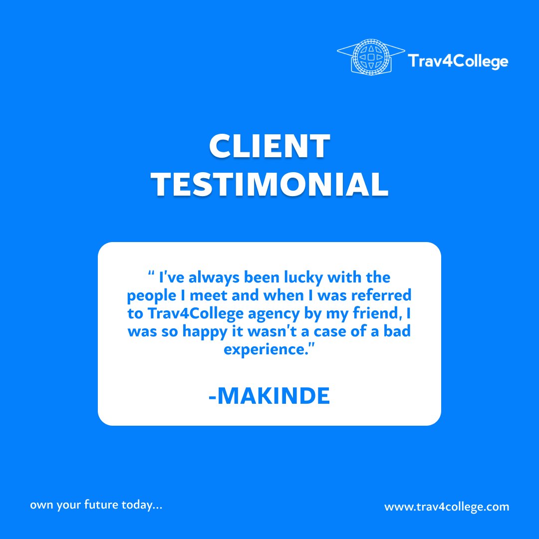 trav4collegehq's tweet photo. #Testimonials like this keeps us going smoothly. 🙂
We love it when you tell us how we've assisted your application!
#personalstatementservice #personalstatementwriting #testimonials #customerreviews https://t.co/C38tUFk1i3