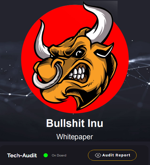 BullshitInu Whitepaper + Audit !🐃

🔹bullshitinu.com/_files/ugd/819…

🔹github.com/Tech-Audit/Sma…

🔹t.me/BullshitInuChat
🔹Bullshitinu.com

#cryptocurrency #Crypto #x100gem #cryptotrading #memecoin #x1000GEM