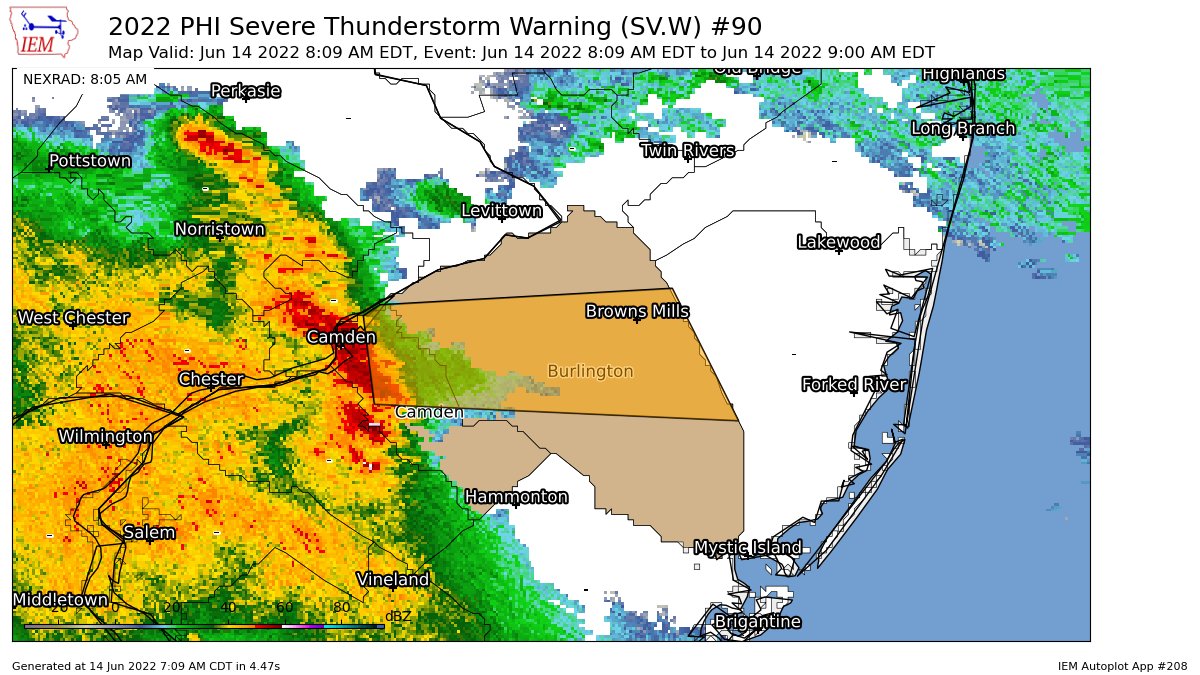 New York Metro Weather on Twitter "PHI issues Severe Thunderstorm