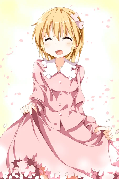 唐突に大昔の絵その5。桜静葉ちゃんとツインテチルノちゃん。 