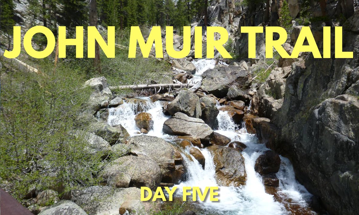 June 14, 2012. Day five on the #JohnMuirTrail. 22.9 miles (Duck Creek Crossing to Lake Thomas A. Edison. This waterfall near Tully Hole is about halfway though. Read more: fordsbasement.com/john-muir-trai…