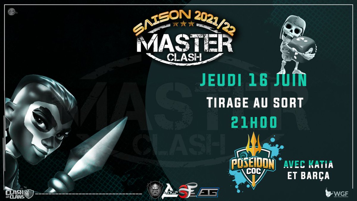 Poseidon COC (@cocposeidon) on Twitter photo Allez on repart pour une série de stream les prochains jours.
On va se retrouver Jeudi à 21H pour le tirage au sort du <a href="/MasterClash_coc/">MasterClash</a> en compagnie de <a href="/katiaJCCV/">Katia / J'irai clasher chez vous</a> et <a href="/barca_gaming/">Barça dan’s gaming</a>
=> Teaser à retrouver sur youtube : youtu.be/J9aomzQ6OrA Allez on repart pour une série de stream les prochains jours.
On va se retrouver Jeudi à 21H pour le tirage au sort du <a href="/MasterClash_coc/">MasterClash</a> en compagnie de <a href="/katiaJCCV/">Katia / J'irai clasher chez vous</a> et <a href="/barca_gaming/">Barça dan’s gaming</a>
=> Teaser à retrouver sur youtube : youtu.be/J9aomzQ6OrA