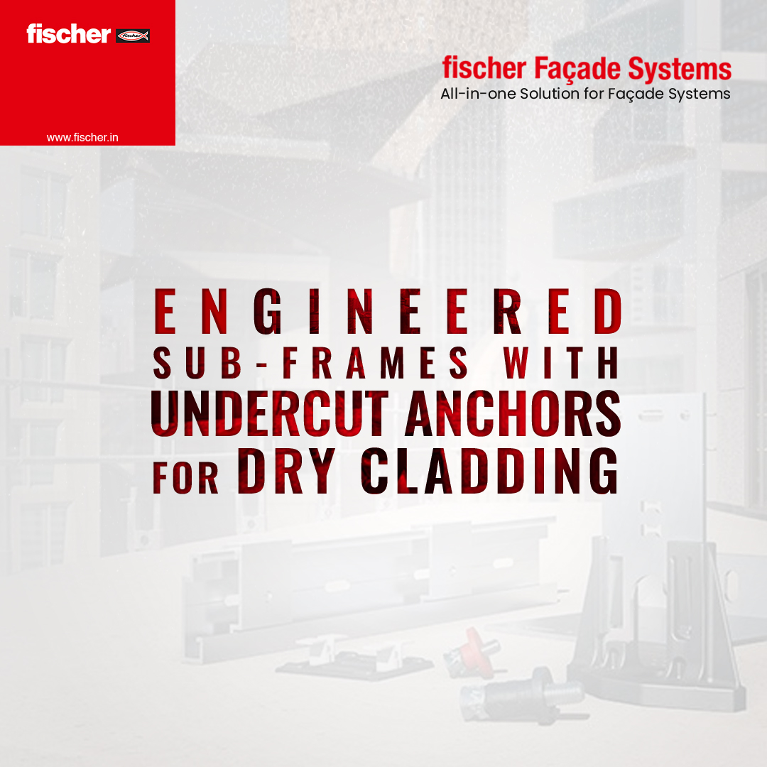 Fischer_India_'s tweet image. #fischer provides time-tested #subframes for #drycladding systems by using undercut anchors for a positive-fit connection in concrete. These subframe systems can be used with different structures like Aluminium substructures &amp;amp; Aluminium clamps on MS subframes. 

#fischerfacade