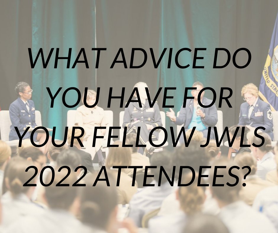 SeaServiceLead's tweet photo. We have lots of first-time #JWLS attendees this year! Past attendees, what should they know? 

#MilitaryWomen #WomenLeaders #Army #Navy #MarineCorps #AirForce #SpaceForce #CoastGuard #NOAA #SeaServicesLeaders https://t.co/3Lb0p3T8cN
