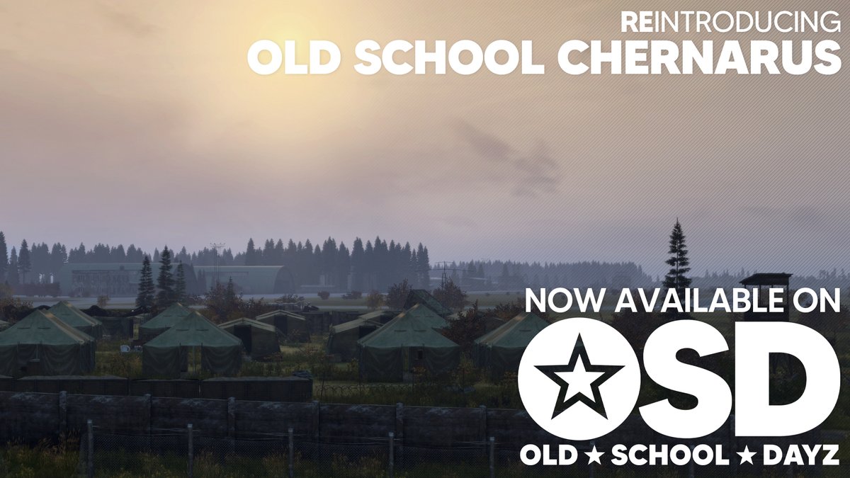 OSDServer's tweet image. OUT NOW on Old School DayZ!

Old School Chernarus! A revamped and refreshed Chernarus from ARMA 2, sporting the classic Cherno, NWAF and Myshkino tents you remember. Come rediscover the lands that survival on the MAP 🗺️🏕️