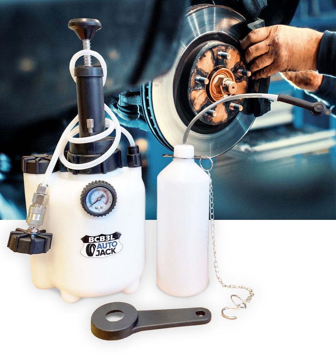 The Autojack BCB3L is a One-man brake &amp;
clutch bleeding system, done the professional way.
Bleeding requires no external power source, just simply fill &amp; pump.
autojacktools.co.uk/engine-tools/a…
#bleedingbrakes #brakebleeder #mechanic
#carmechanic #mechaniclife #handtools #cars