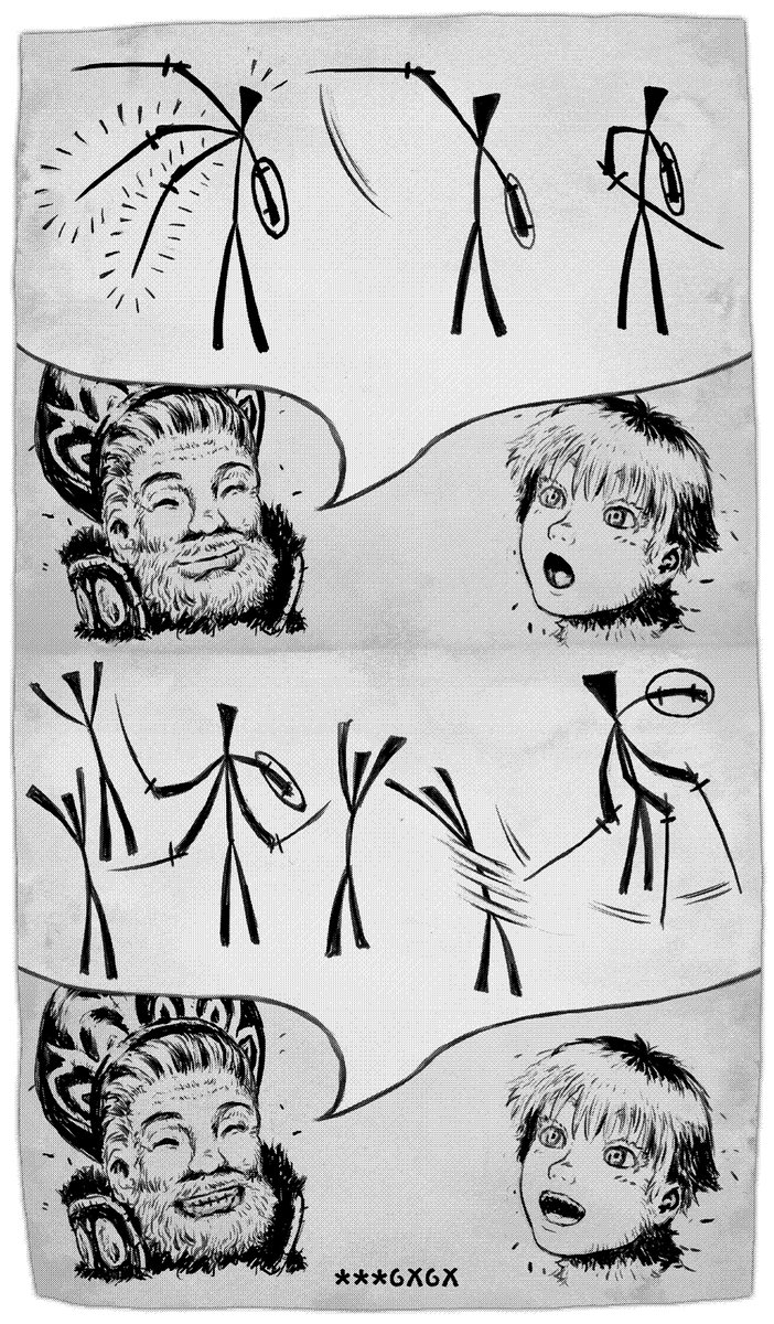 落書きをUP～
三臂刀。かなり昔、TRPGのマスタリング時に出そうとしてそのままお蔵入りになったマジックアイテムです。(剣を抜くと腕(+剣)がもう二本はえてきて、一つの対象に連続で攻撃したり、複数の対象と対戦したり)
#イラスト #ファンタジー 