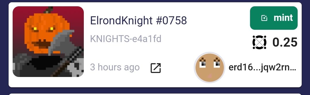 ⚔️Exclusive minted⚔️ 

Congrats to the lucky buyer!!! One mint, one exclusive! Already staked on the brand new staking program. 

79 left, we're near the Sold out! Don't sleep on the project, and join the brotherhood to be part of a true community!!! 
#NFTProject #NFTs