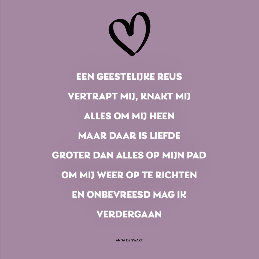 Een versje gepubliceerd in het nieuwste Elisabeth magazine van <a href="/RoyalJongbloed/">Royal Jongbloed Publishing</a>.
Omgaan met #afwijzing, #depressie, #rouw is een strijd die je niet alleen hoeft aan te gaan.
#liefde
#versjesvanannadeswart
annadeswart.nl