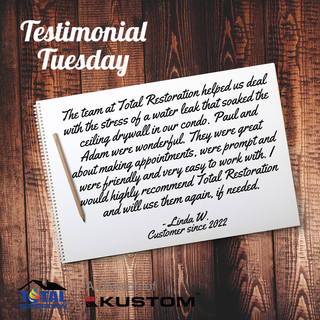 TotalR's tweet photo. Our water team knocked it out of the park on this recent water job! We always appreciate the kind words from our customers. We're ready to help with all your water, fire, mold &amp; roofing needs 24/7, 365!  #TRNation #TrustThatBuilds #Kustom #WaterDamage #MoldRemediation #FireDamage https://t.co/22vCETwUCr
