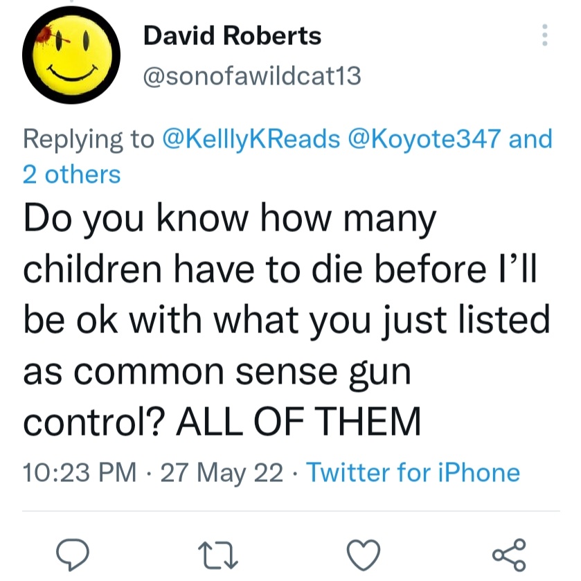 KelllyKReads's tweet photo. @EllynEscobar1 @GOPLeader Response I got after suggesting gun reform. https://t.co/rbVRiD3U8M