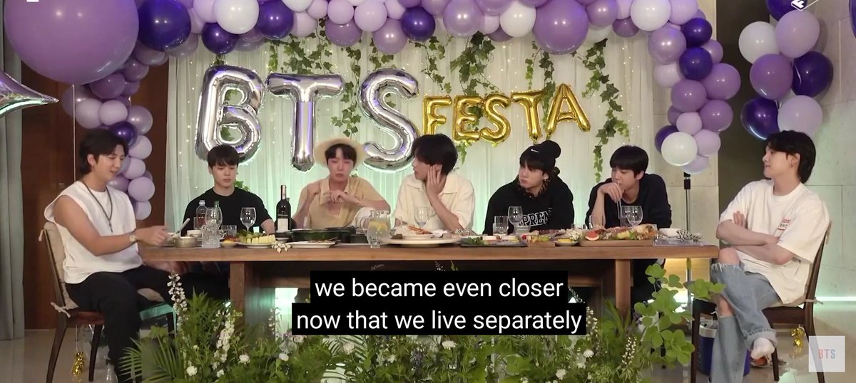 btsqtsarchive's tweet image. "we became even closer now that we live separately, we realized how precious each other are." ㅡ 220614, Kim Taehyung In Bangtan Dinner