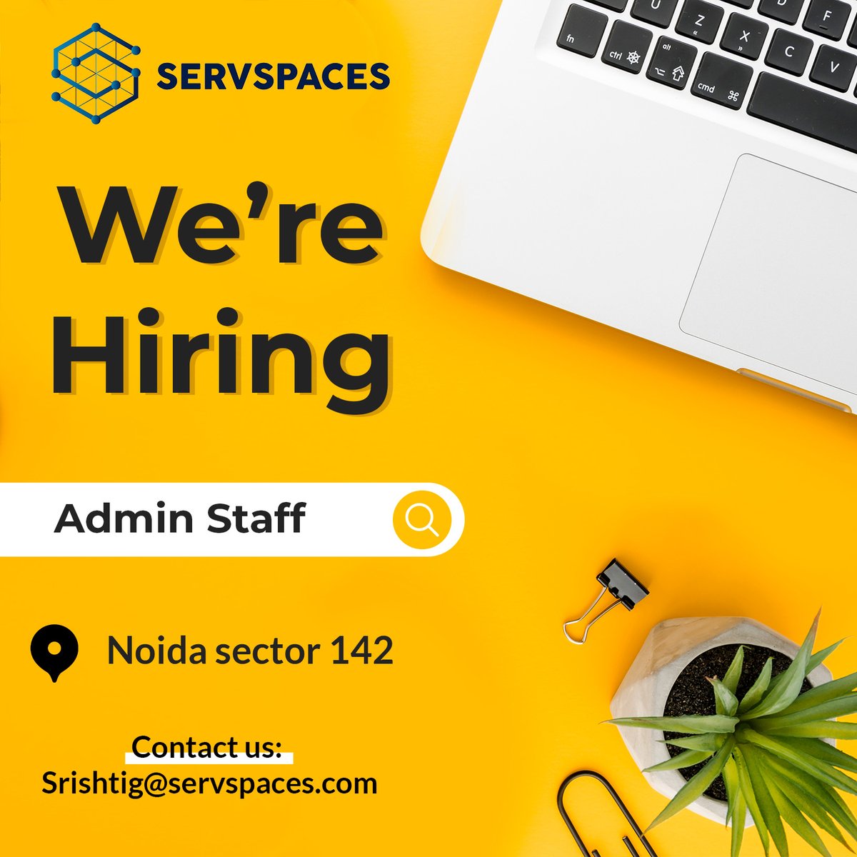 servspacesindia's tweet image. Hiring!   Admin staff for #servspaces 
📍 Noida sector 142
.
#Workfromservspaces
.
#Safe4Work #servspaces #SanitisedWorkspaces #Coworking #officespace #StaySafe #Coworkingspace #modernspaces #noidagram #noidaoffice