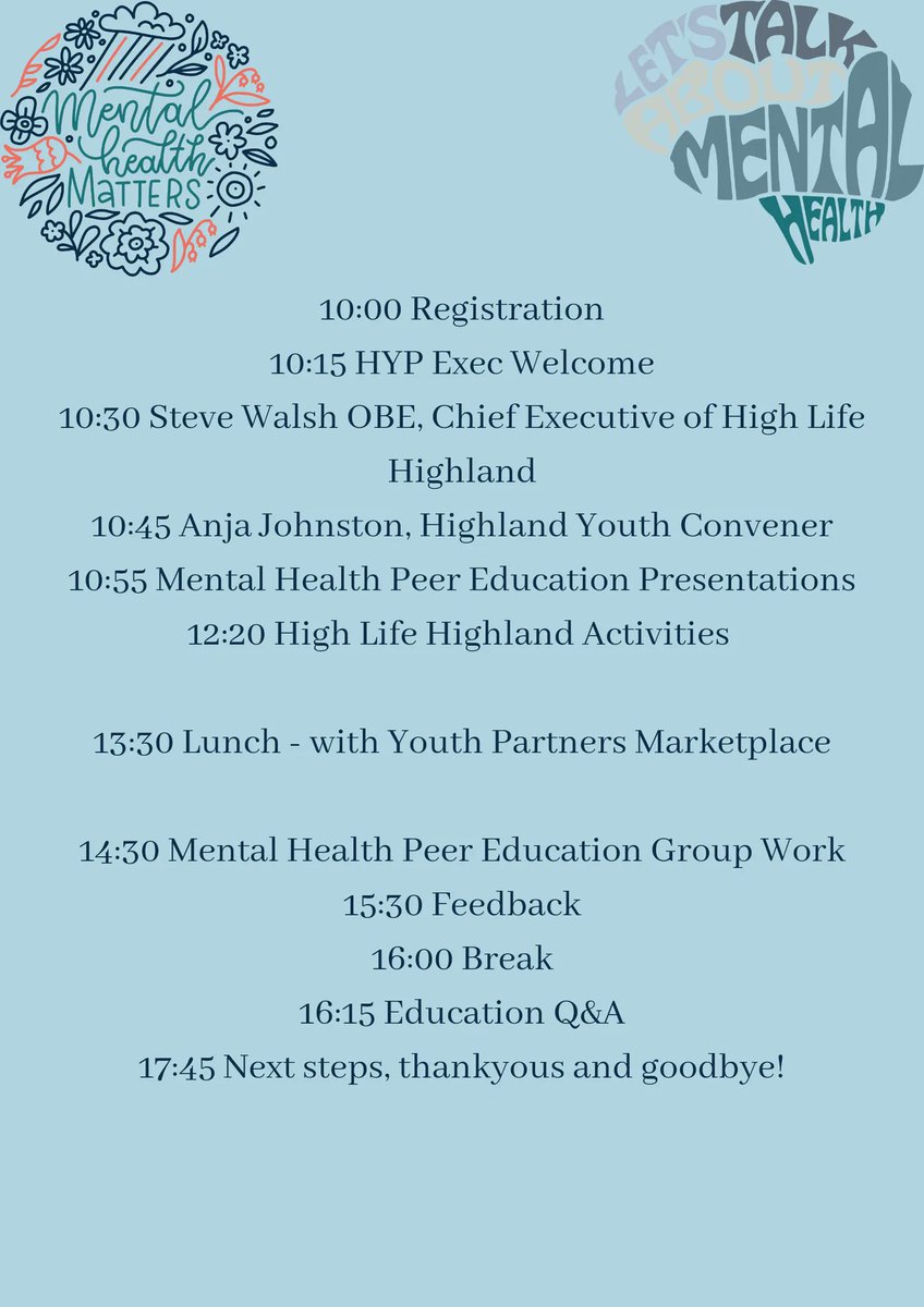 Really excited to finally be bringing Highland Youth Parliament back to a face to face event for Highland young people. Friday is going to see in depth discussions on what can be done to help young people with their mental health in the Highlands #HYP2022 #B2G
