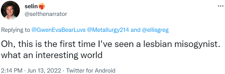 GwenEvaBearLuvs's tweet photo. There's little more pathetic than a deluded specimen who thinks s/he knows us all and sees fit to scream "MISOGYNY!!" when triggered in the slightest, while in actuality not even knowing what misogyny is.
#FeminismIsCancer 
#SayNoToMisandry 
#SayNoToMisogyny 
#TruthIsNotMisogyny https://t.co/8wkhZCWU2P