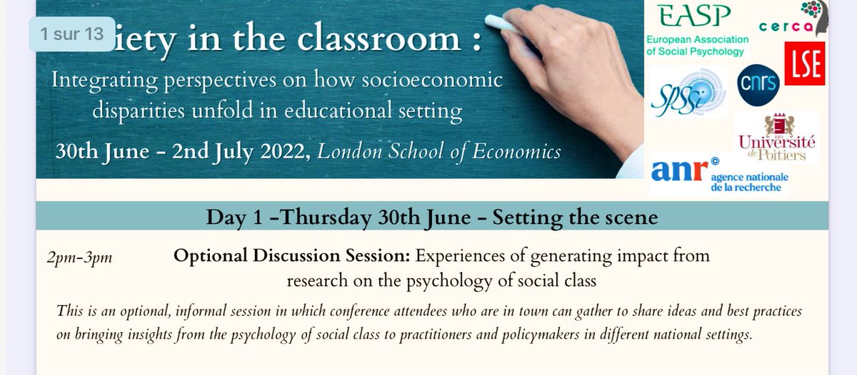 In two weeks will start #SocietyintheClassroom conference! We are very impatient with @jsskeffington @NM_Stephens to welcome all the participants of this small group meeting sponsored by @easpinfo and @SPSSI! A great opening with the keynote of @HazelRoseMarkus