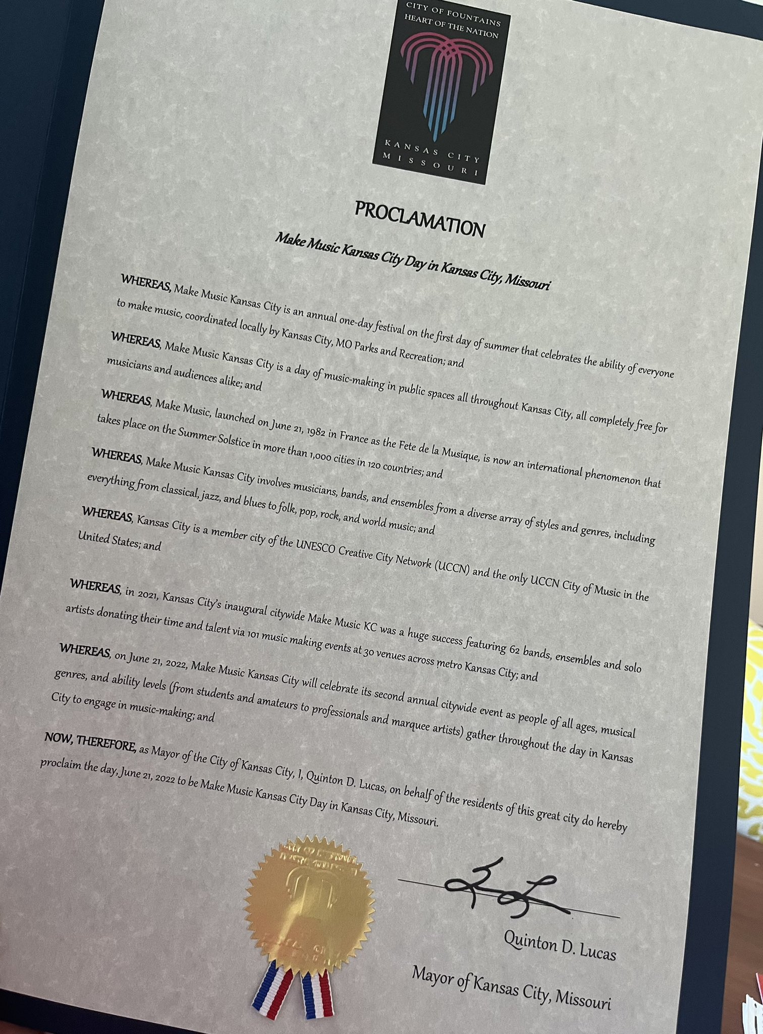 KCMO Parks and Rec on Twitter "It’s official! MayorLucasKC has