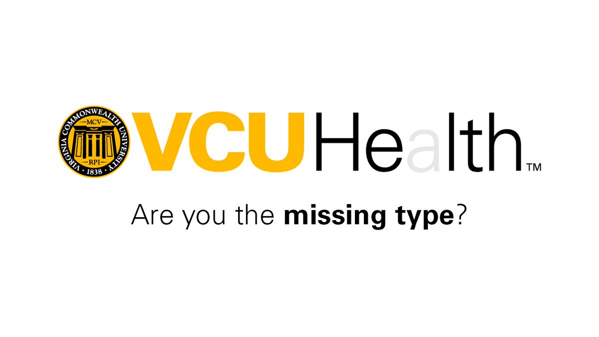 VCUHealth's tweet image. It's #WorldBloodDonorDay. Are you the missing type? Letters 🅰️, 🅱️ and 🅾️ make up the main blood groups. And for patients needing blood, it's everything. Give blood and fill the #MissingTypes. Find a blood drive: redcrossblood.org