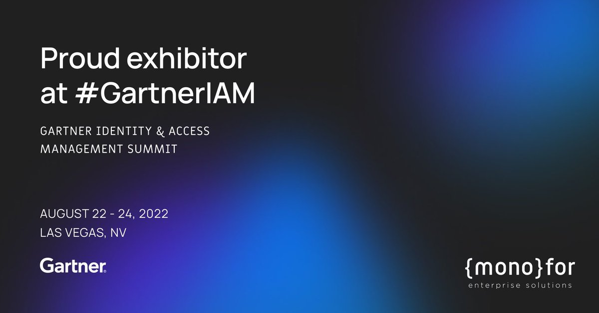 "22-24 Ağustos 2022 tarihinde Las Vegas’ta gerçekleşek olan Gartner Identity &amp; Access Management Summit'te sponsor olduğumuzu duyurmaktan gurur duyuyoruz!
MonoFor Ekibi ile tanışın ve MonoFor'un IAM ve PAM ürünlerini keşfedin.

#MonoFor #GartnerIAM #MonoSign