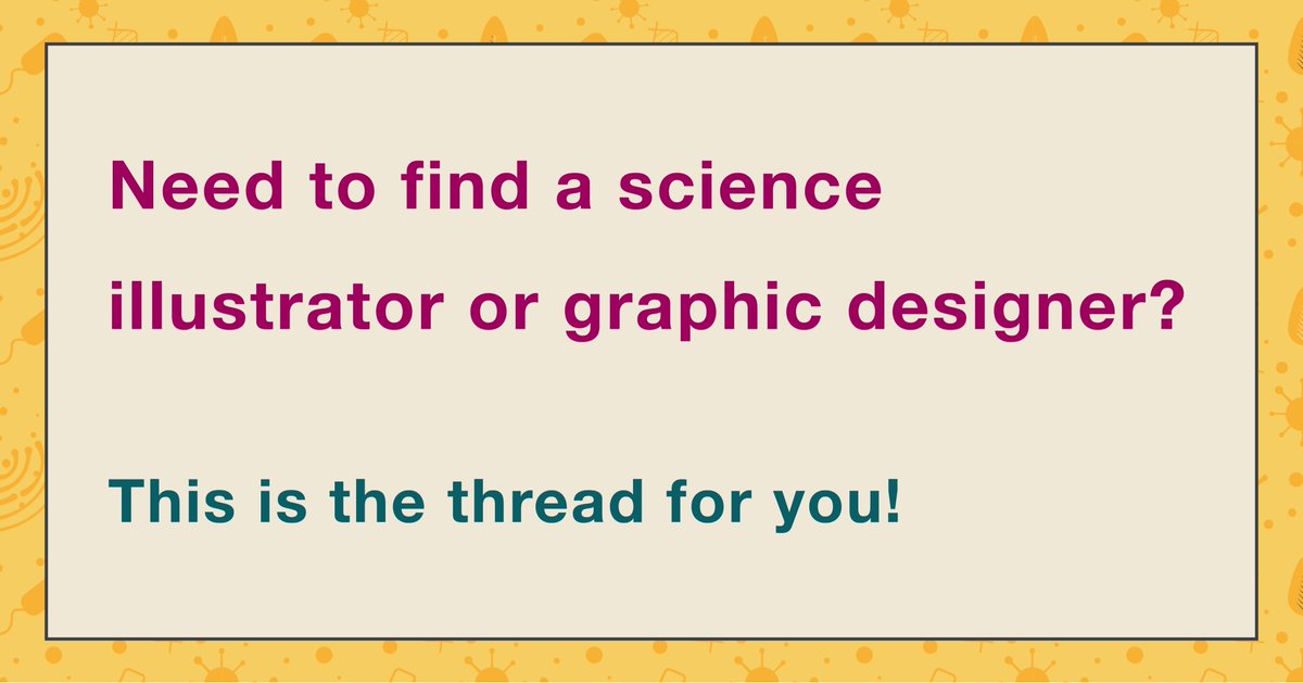 I know it can be hard finding the right scientific illustrator/graphic designer for your needs. That’s why I’m starting a thread here for the next time you need to hire someone!

Bookmark &amp; retweet this thread please!

Tweets by <a href="/NuriaMelisaMor1/">Dr. Nuria Melisa Morales García</a>
