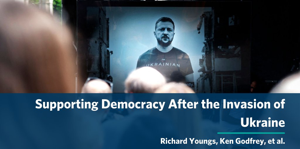 Carnegie_Europe's tweet photo. 🇺🇦 | For many, Russia's war in Ukraine is a manifestation of the contest between #democracy & authoritarianism.
In a new report, @YoungsRichard, @KenLCG, and other experts & practitioners discuss how the invasion could change democracy-support policies: https://t.co/KgBY7wbpEz https://t.co/KFgfLEBLMo