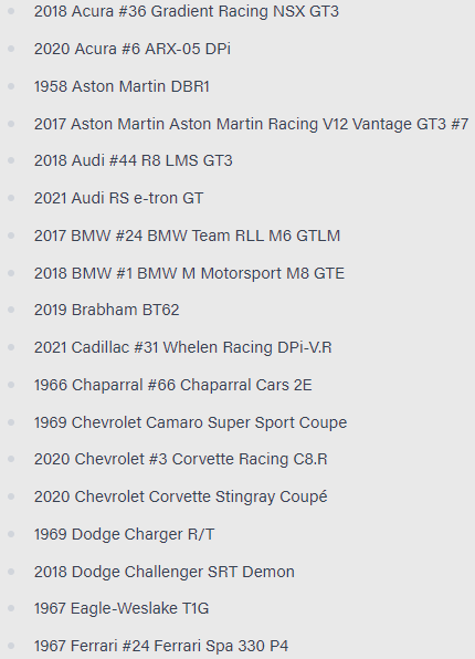 ForzaHorizon5UK's tweet photo. In case you didn't see, these are the current CONFIRMED cars from the upcoming @ForzaMotorsport title, with many more expected to be announced over the coming months! https://t.co/FimPPFT2Fi