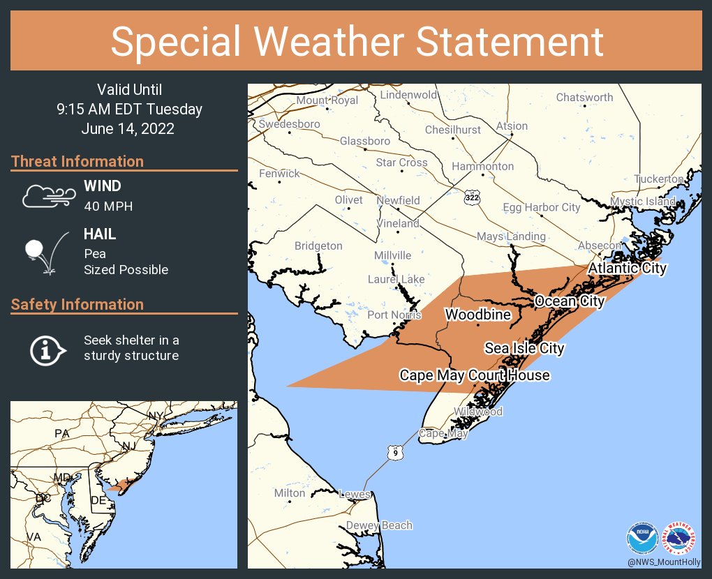 NWS Mount Holly on Twitter "A special weather statement has been