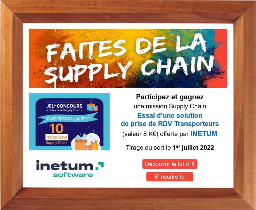 Découvrez la solution de prise de RDV transporteurs OptiDock en mode SaaS. Il s’agit du 8e lot qui sera tiré au sort le 1er juillet lors du colloque «Faites de la Supply Chain». Pour remporter ce cadeau offert par <a href="/inetum_fra/">Inetum (en français)</a>, inscrivez-vous ici: lnkd.in/efg97D-8