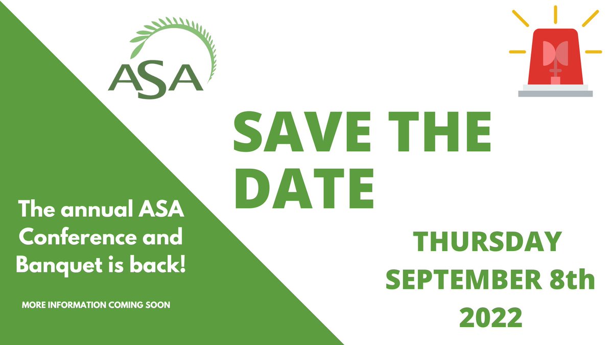 🎉We are delighted to announce that the annual ASA Conference and Banquet is back for 2022. 🎉
This year both the conference and banquet will be held on Thursday September 8th at the Lyrath Hotel Kilkenny. We will release more details in the coming weeks. But save the date 🎇