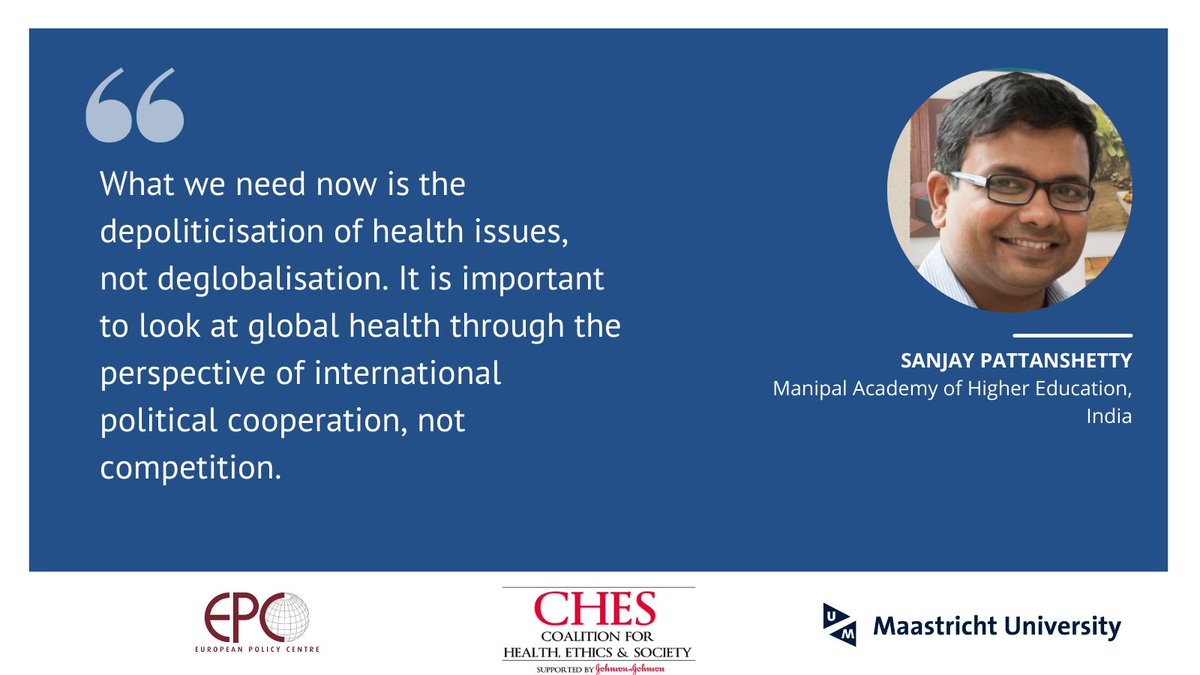 epc_eu's tweet photo. Sanjay Pattanshetty (@SanjayPattansh1), 🇮🇳 Manipal Academy of Higher Education, on the importance of cooperation on global #health governance.
#CHESConference https://t.co/sCpqhGzbUS