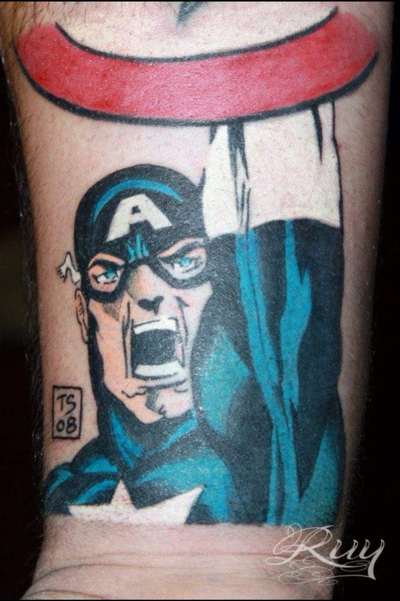 ivan_thezap's tweet photo. Hoping for better news from @ArtBySale. Met him some years ago during an event at my school here in Mexico City. Such an awesome guy, always up for a quick sketch for the student staff or a story about his work. Even got his Cap tattooed. Absolute legend! https://t.co/6Hn7QomNOe