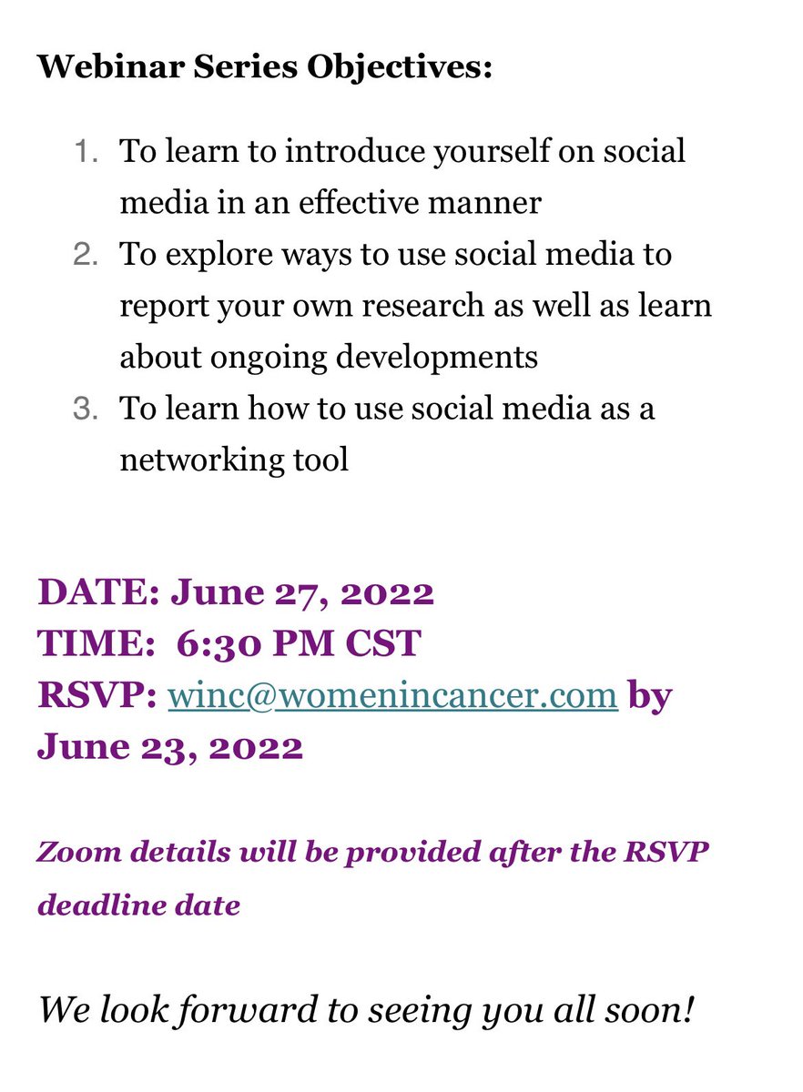 Want to learn how to promote your own research? 
Join us and <a href="/amykpatel/">Amy K. Patel, MD</a> for our #SoMe webinar! 
<a href="/maguy_farhat/">Maguy Farhat</a> <a href="/JodiGoldman20/">Jodi Goldman</a> <a href="/EricaTsangMD/">Erica Tsang</a> <a href="/ca_chung/">Caroline Chung, MD</a>