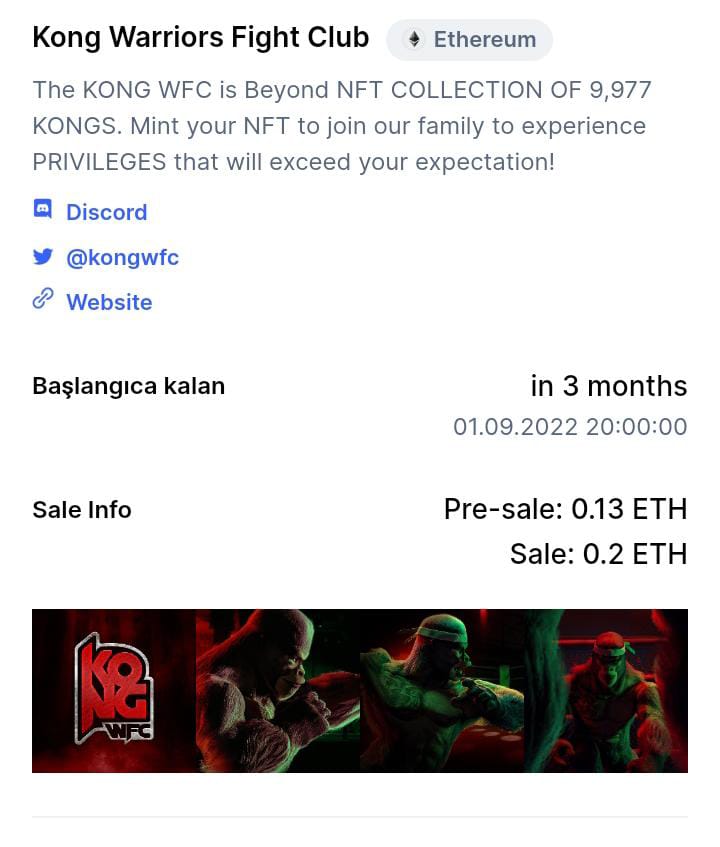 btcdessertfox's tweet photo. The KONG WFC is Beyond NFT COLLECTION OF 9,977 KONGS. Mint your NFT to join our family to experience  PRIVILEGES that will exceed your expectation!

#investmentideas #mtgcollector #cryptotraders  #ledgerwallet #workedseeds #tradingsoftware #divergence @Bixosinc @burakozcivit https://t.co/Gr37CxQ264