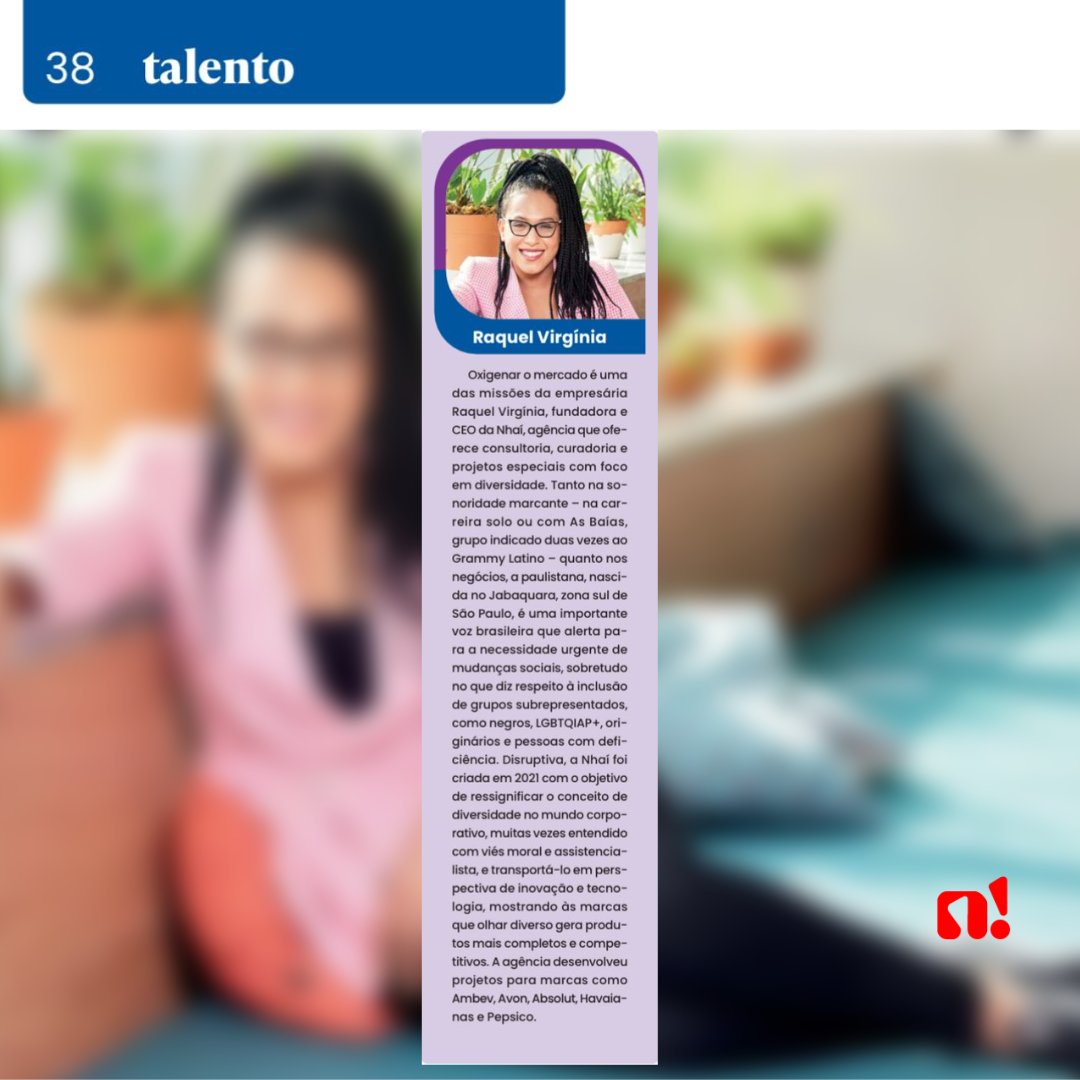 nhai360's tweet photo. Gratidão!
Essa é a palavra de hoje!
Ter a nossa CEO Raquel Virgínia (@oficialraquel) presente na primeira lista de Game Changers: Transformadores que mudam o jogo da indústria da (@meioemensagem) - é uma honra ela estar nessa lista ao lado de tantos outros profissionais geniais https://t.co/Hok8Vbop1q