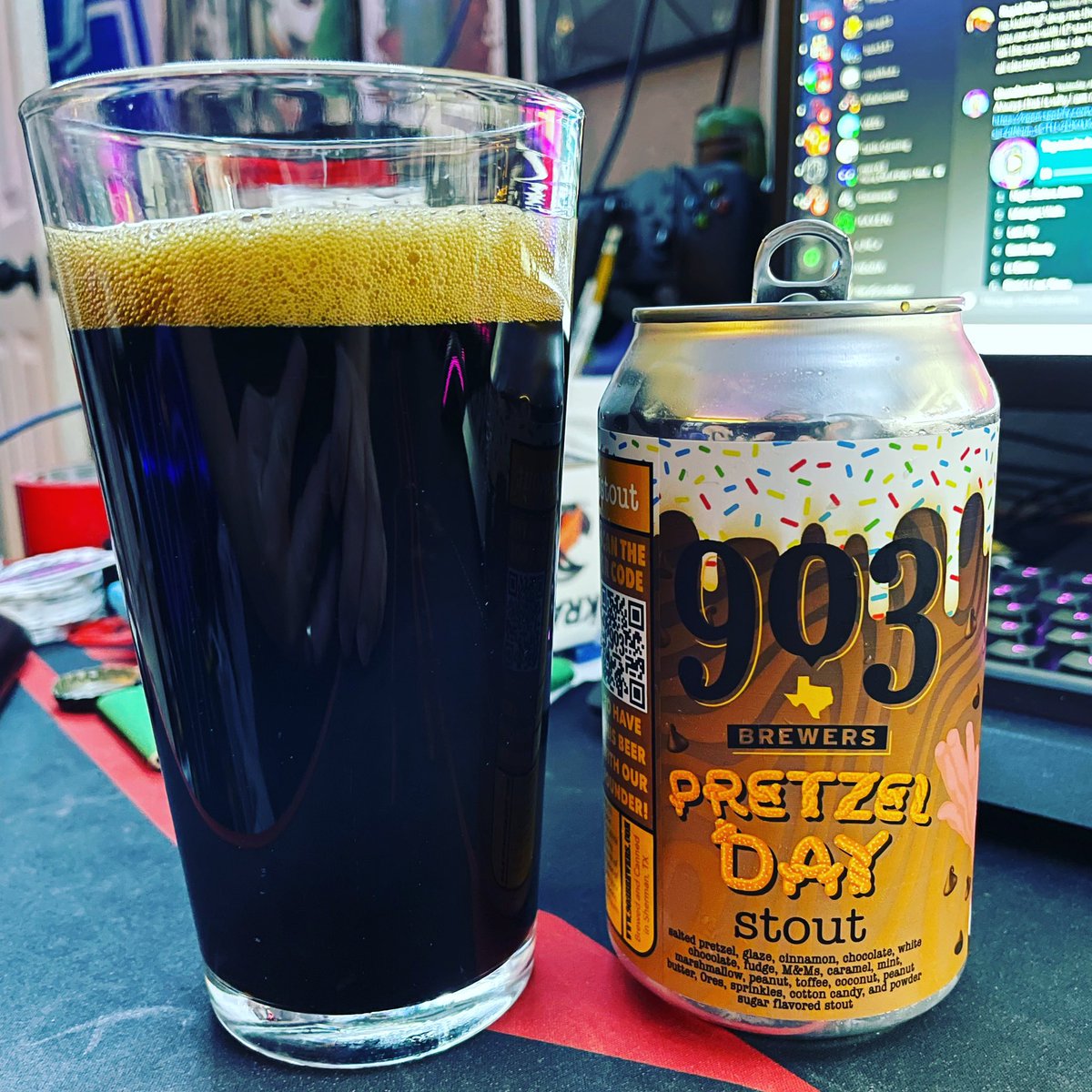 Had a couple @903Brewers Pretzel Day Stouts last night. Video drops shortly. So tasty! 

#beer #craftbeer #stout #pretzelday #theoffice #beerpics #beerpic #strikeoutbeer #craftbeerlife #craftbeerlove #podcast #craftbeerpodcast #beerpodcast #craftbeernerd #cheers #tasty