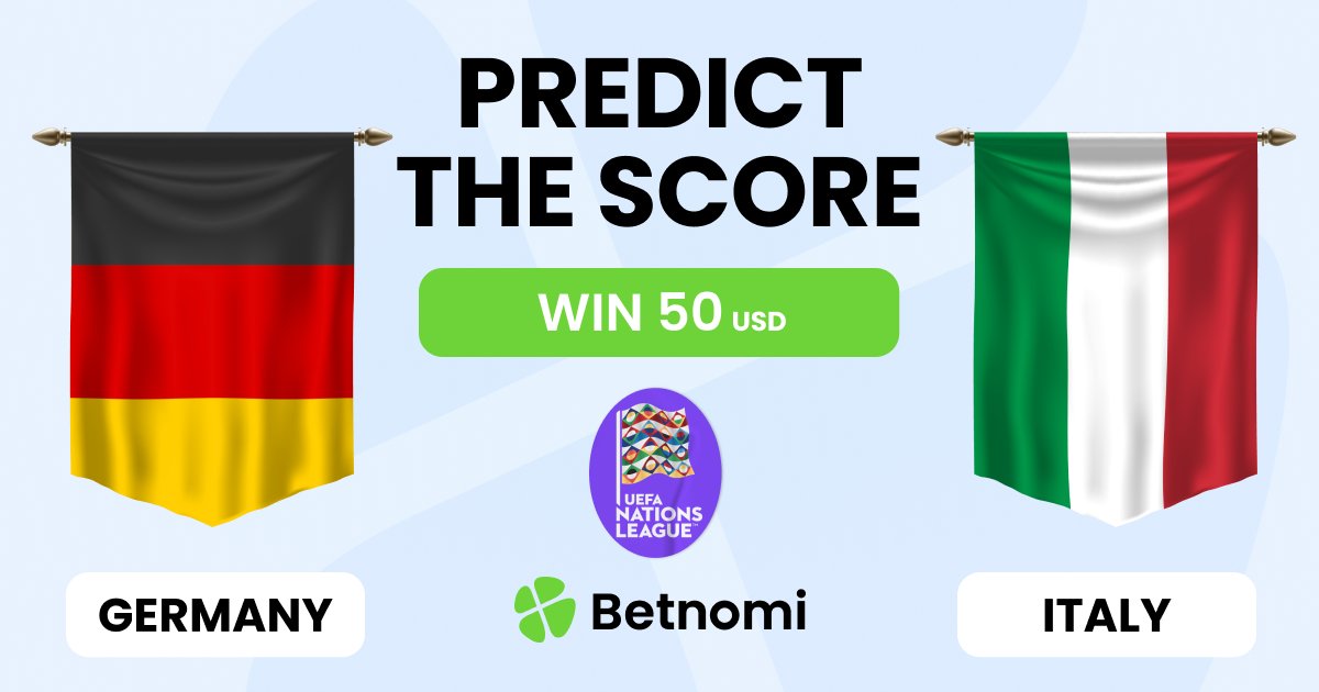 Nations League 🔥

Germany 🆚 Italy
Matchday 4 of 6

Your score predictions?  🤔

Don't forget to mention your username, RT and tag 3 friends 🍀