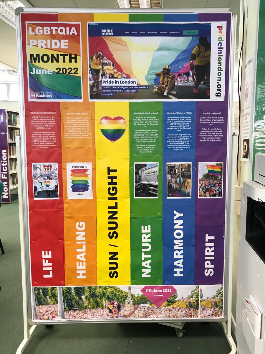 hackneylibs's tweet image. This month June is #PrideMonth!#PRIDE Pop into our Stamford Hill Library #HackneyLibraries to browse our display of #LGBTQ literature #pridemonth2022 #donttrashlove #inclusion #Equality #diversity #hackney #Prideinliterature