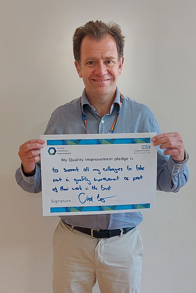 Have just pledged my support to the Quality Improvement programme ⁦@OxfordHealthNHS⁩ - just hope people can read my writing! #makethepledge