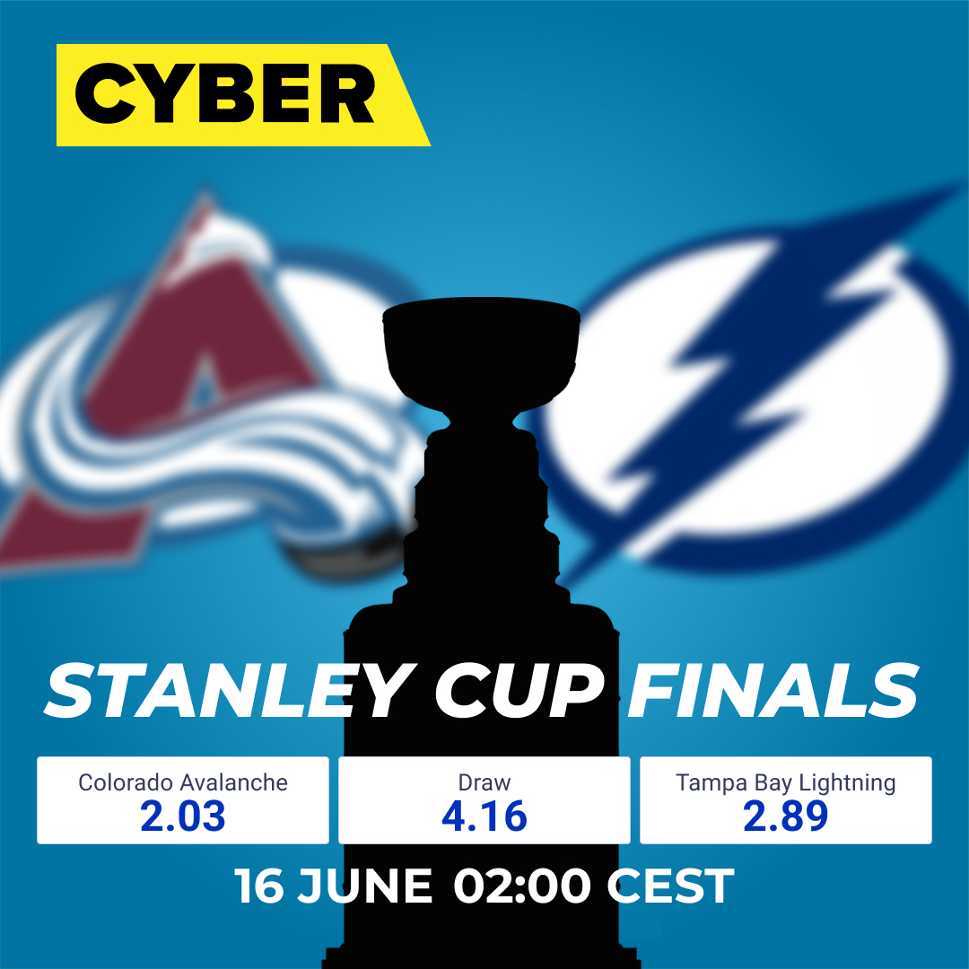 bet_cyber's tweet photo. 🏒It's the two-time defending champion Tampa Bay Lightning standing between the Colorado Avalanche and their first Stanley Cup win since 2001. 

Teams face off in the 2022 Stanley Cup Final tonight. Will home-ice advantage help Colorado to win the match?👉https://t.co/Usuv1Pcd9S https://t.co/g8IY22aMpQ
