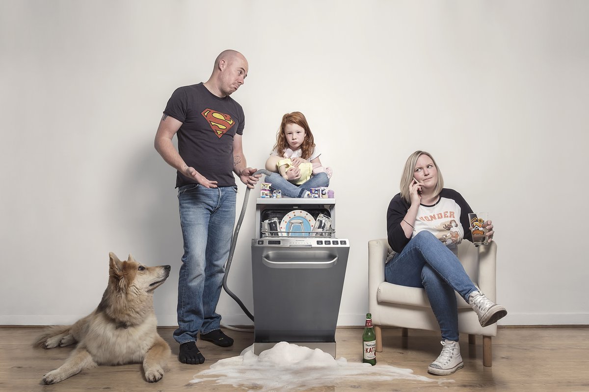 Who in your family is the one that is always breaking things, even with great intentions? In this photo, that is Scott. To them, every time they look at this photo it will remind them of how a "dishwasher saved their marriage".
Want your own? Visit gfphoto.co.uk
